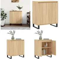 vidaXL Dressoir 60x35x70 cm bewerkt hout sonoma eikenkleurig - Dressoir - Dressoirs - Opbergkast - Buffet