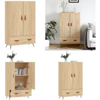 vidaXL Hoge kast 69,5x31x115 cm bewerkt hout sonoma eikenkleurig - Hoge Kast - Hoge Kasten - Dressoir - Kast
