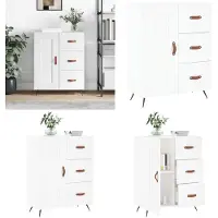 vidaXL Dressoir 69,5x34x90 cm bewerkt hout wit - Dressoir - Dressoirs - Kast - Wandkast