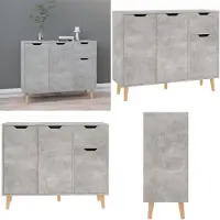 vidaXL Dressoir 90x30x72 cm bewerkt hout betongrijs - Dressoir - Dressoirs - Kast - Opbergkast