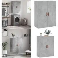 vidaXL Wandkast 69,5x34x90 cm betongrijs - Wandkast - Wandkasten - Hangkast - Hangende Kast