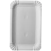 Papstar Borden, karton "pure" hoekig 10 cm x 16 cm wit (400 stuks)