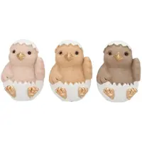 Daan Kromhout Easter birds egg natural brown mix ass 9x9x12cm - 3 stuks - Pasen
