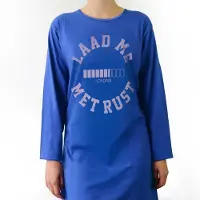 Temptation Dames Bigshirt - Laad me met rust Print - Blauw - Maat M