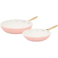 COSY&TRENDY Elegance Koekenpannenset 2-delig Ø24/28cm - PFAS-vrij - Inductie Koekenpan - Snelle opwarming - Zonder deksel - Pink