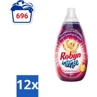 Robijn 12 x Intense - Wasverzachter - Intense Fuchsia Passion - 870ml - 58 Wasbeurten - Wasverzachter - Fuchsia Passion - Geur - Frisheid - Zomerbloemen