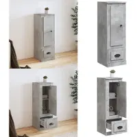 vidaXL Hoge kast 36x35,5x103,5 cm bewerkt hout betongrijs - Hoge Kast - Hoge Kasten - Hoge Kast Met Lade - Kast