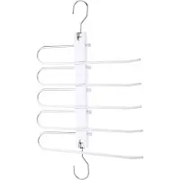 Behave Ruimtebesparende Kledinghanger - Kledinghangers - Kapstok - Broekhanger - Antislip - Wit - 5 Haken