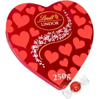 Lindt LINDOR Hart Blik Melkchocolade Bonbons 250 gram (20 bonbons) - Onweerstaanbare LINDOR chocolade bonbons - Chocolade Cadeau - Kerstcadeau