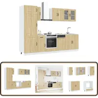 vidaXL Keukenkastenset Kalmar - 8-delig - Sonoma Eiken Keuken Kast Set - Sonoma Eiken - Houten Keukenkasten - Opslagruimte Keuken - Verstelbare Poten