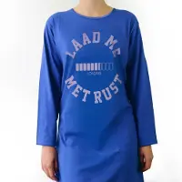 Temptation Dames Bigshirt - Laad me met rust Print - Blauw - Maat S