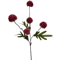 Deco4yourhome - Zijdebloem - Dahlia - Pompon 52cm - Burgundy - Paars/Rood - 2stuks