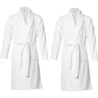 Gentlemen G Exclusive - 2 unisex badjassen - sauna badjas - hotel kwaliteit - 100% katoen - velours buitenkant - badstof binnenkant - voordeelverpakking -maat S/M