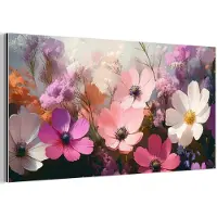 MuchoWow Aluminium schilderij 80x40 cm - Wanddecoratie metaal - Bloemen - Kleurrijk - Bloei - Metalen muurdecoratie woonkamer - Decoratie industrieel - Foto op dibond - Industriële accessoires slaapkamer