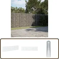 vidaXL Gabion met deksel, 900x50x200 cm, verzinkt staal