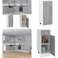 vidaXL Onderkast met lade 30x46x81,5 cm bewerkt hout grijs sonoma - Ladekast - Ladekasten - Onderkast - Onderladekast
