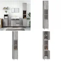 vidaXL Badkamerkast 30x30x190 cm bewerkt hout grijs sonoma eikenkleur