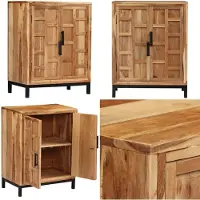 vidaXL Dressoir 60x35x76 cm massief acaciahout bruin - Dressoir - Dressoirs - Kast - Kasten
