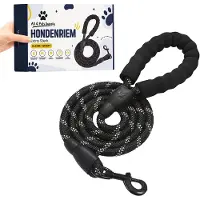 All 4 Pets Supply Hondenriem - 2 Meter - Reflecterend - Honden Riem - Leiband Hond - Looplijn - Hondentuig - Dog Leash - Zwart