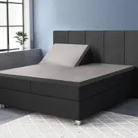 Droomtextiel Splittopper Hoeslaken Katoen Satijn - 180x220 cm Grijs - Hoogwaardige Kwaliteit - Super Zacht