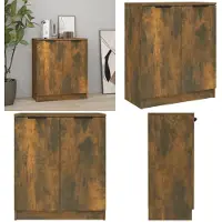 vidaXL Dressoir 60x30x70 cm bewerkt hout gerookt eikenkleurig - Dressoir - Dressoirs - Kast - Wandkast