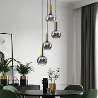 LumenXL Design gouden hanglamp met smoke glas, 4-lichts - Imme