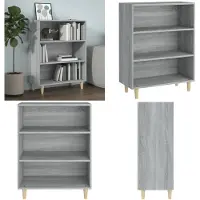 vidaXL Dressoir 69,5x32,5x90 cm bewerkt hout grijs sonoma eikenkleurig - Dressoir - Dressoirs - Kast - Wandkast