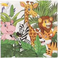 Papstar Servetten 3-laags 1/4 vouw 33 cm x 33 cm "Jungle" (40 stuks)