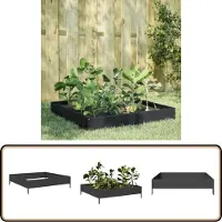 vidaXL Plantenbak verhoogd 100x100x26 cm staal zwart