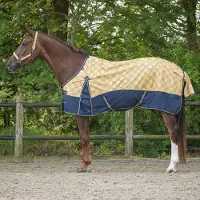 QHP Regendeken luxe 0 gram Met fleece voering Sandy Beach paardendeken