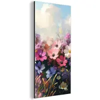 MuchoWow Aluminium schilderij 20x40 cm - Wanddecoratie metaal - Bloemen - Kleurrijk - Bloei - Metalen muurdecoratie woonkamer - Decoratie industrieel - Foto op dibond - Industriële accessoires slaapkamer