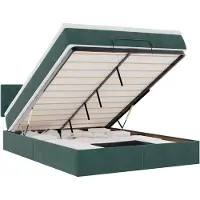 vidaXL Ottoman bed met matras 140x190cm fluweel donkergroen
