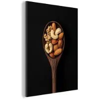 MuchoWow Aluminium schilderij 60x80 cm - Wanddecoratie metaal - Hout - Noten - Zwart - Metalen muurdecoratie woonkamer - Decoratie industrieel - Foto op dibond - Industriële accessoires slaapkamer
