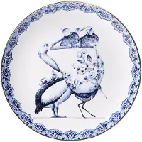 Heinen Delfts Blauw - Wandbord Redmer Hoekstra - Pelikaan - Keramiek - 26 cm