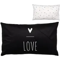 Clayre & Eef Kussenhoes 30x50 cm Zwart Wit Polyester
