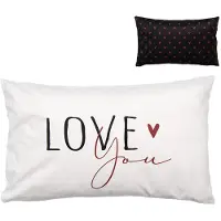 Clayre & Eef Kussenhoes 30x50 cm Zwart Wit Polyester