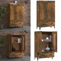 vidaXL Hoge kast 70x31x115 cm bewerkt hout gerookt eikenkleurig - Hoge Kast - Hoge Kasten - Hoge Kast Met Lade - Kast