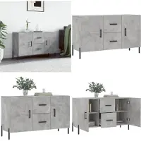 vidaXL Dressoir 100x36x60 cm bewerkt hout betongrijs - Dressoir - Dressoirs - Kast - Wandkast