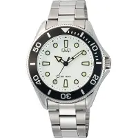 Q&Q -model c72a-003py-Herenhorloge-zilverkleurig-zwart-5 bar waterdicht-diameter 41 mm
