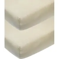 Meyco Hoeslaken Wieg Jersey Sand 2-pack 40x80