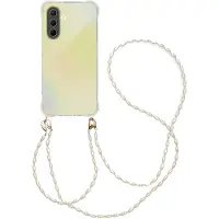 IMoshion Backcover met koord + armband - Parels voor de Samsung Galaxy A36 - Transparant