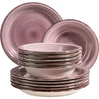 MÄSER Serviesset 12-delig LUMACA Berry - Compleet Dinerset voor 4 Personen - Borden en Kommen - Keramisch Tafelservies - Eetservies met Moderne Uitstraling
