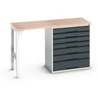 Bott Verso Werkbank | 7 Lades | 1 Deur | Breedte 1500mm | Multiplex | RAL 7016 - 16921904.19