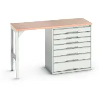 Bott Verso Werkbank | 7 Lades | 1 Deur | Breedte 1500mm | Multiplex | RAL 7035 - 16921904.16