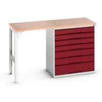 Bott Verso Werkbank | 7 Lades | 1 Deur | Breedte 1500mm | Multiplex | RAL 3004 - 16921904.24