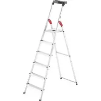 Hailo Trapladder L60, EN 131, met multifunctionele schaal en scharnierbescherming, tot 150 kg, 6 treden