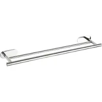 Wenko Turbo-Loc Dubbele Handdoekhouder Orea Duo RVS glanzend 60cm breed - Handdoekrek - Bevestigen zonder boren - Zelfklevend - 10 jaar garantie