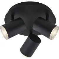 Briloner LEUCHTEN BANYO badkamerlamp, 5 W, IP44, zwart, metaal-kunststof, incl., 3x GU10, Ø 11,2 cm