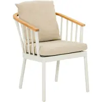 Apple Bee Tuinstoel Condor Dining Armchair 60 Aluminium Teak Oyster Cotton Flower