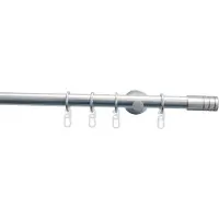 Gardinia gordijnroedeset cilinder, complete stijlset inclusief bevestigingsmateriaal, lengte 160 cm, RVS-look